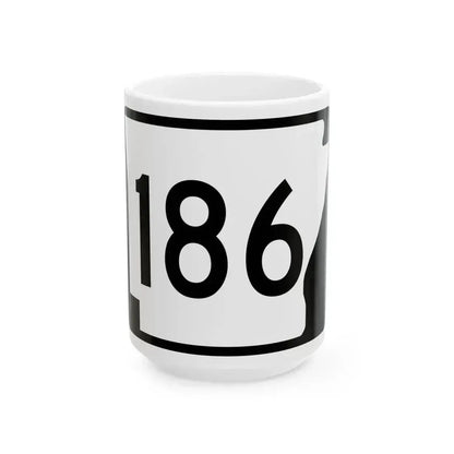 Arkansas 186 (Arkansas) (Road Sign) White Coffee Mug 15oz - Go Mug Yourself