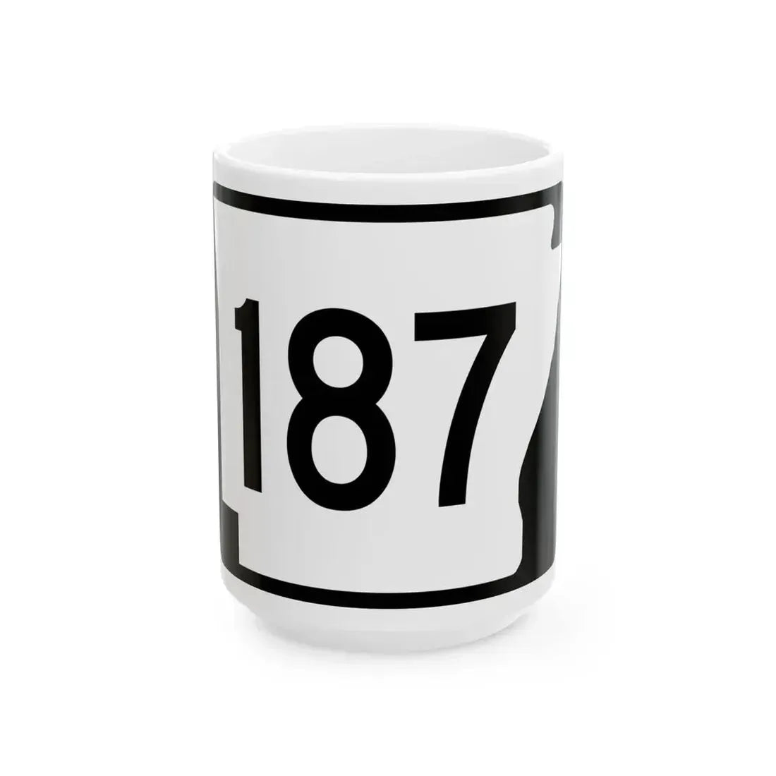 Arkansas 187 (Arkansas) (Road Sign) White Coffee Mug 15oz - Go Mug Yourself