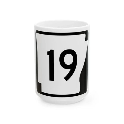 Arkansas 19 (Arkansas) (Road Sign) White Coffee Mug 15oz - Go Mug Yourself