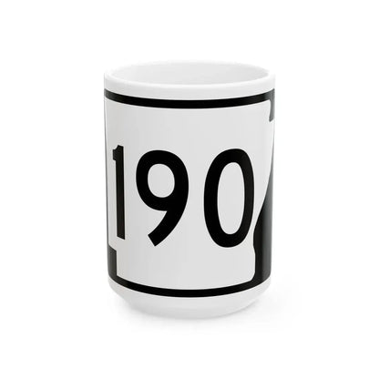 Arkansas 190 (Arkansas) (Road Sign) White Coffee Mug 15oz - Go Mug Yourself