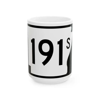 Arkansas 191S (Arkansas) (Road Sign) White Coffee Mug 15oz - Go Mug Yourself