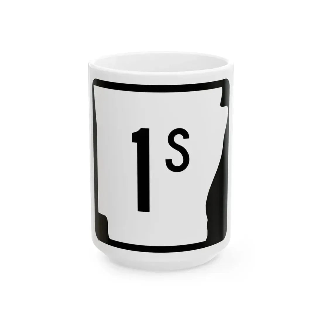 Arkansas 1S (Arkansas) (Road Sign) White Coffee Mug 15oz - Go Mug Yourself
