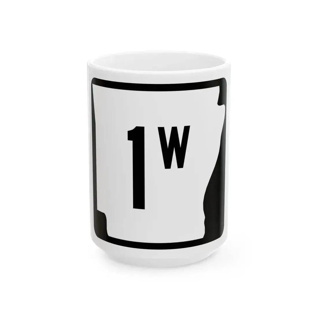 Arkansas 1W (Arkansas) (Road Sign) White Coffee Mug 15oz - Go Mug Yourself