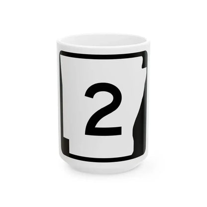 Arkansas 2 (Arkansas) (Road Sign) White Coffee Mug 15oz - Go Mug Yourself
