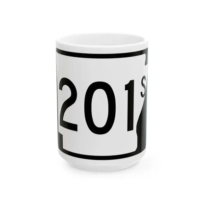 Arkansas 201S (Arkansas) (Road Sign) White Coffee Mug 15oz - Go Mug Yourself