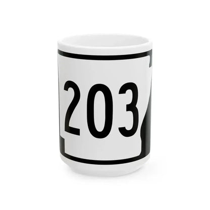 Arkansas 203 (Arkansas) (Road Sign) White Coffee Mug 15oz - Go Mug Yourself