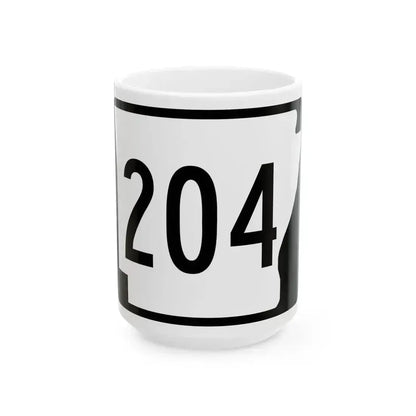 Arkansas 204 (Arkansas) (Road Sign) White Coffee Mug 15oz - Go Mug Yourself