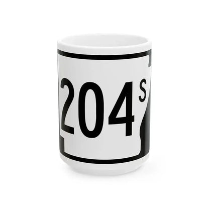 Arkansas 204S (Arkansas) (Road Sign) White Coffee Mug 15oz - Go Mug Yourself