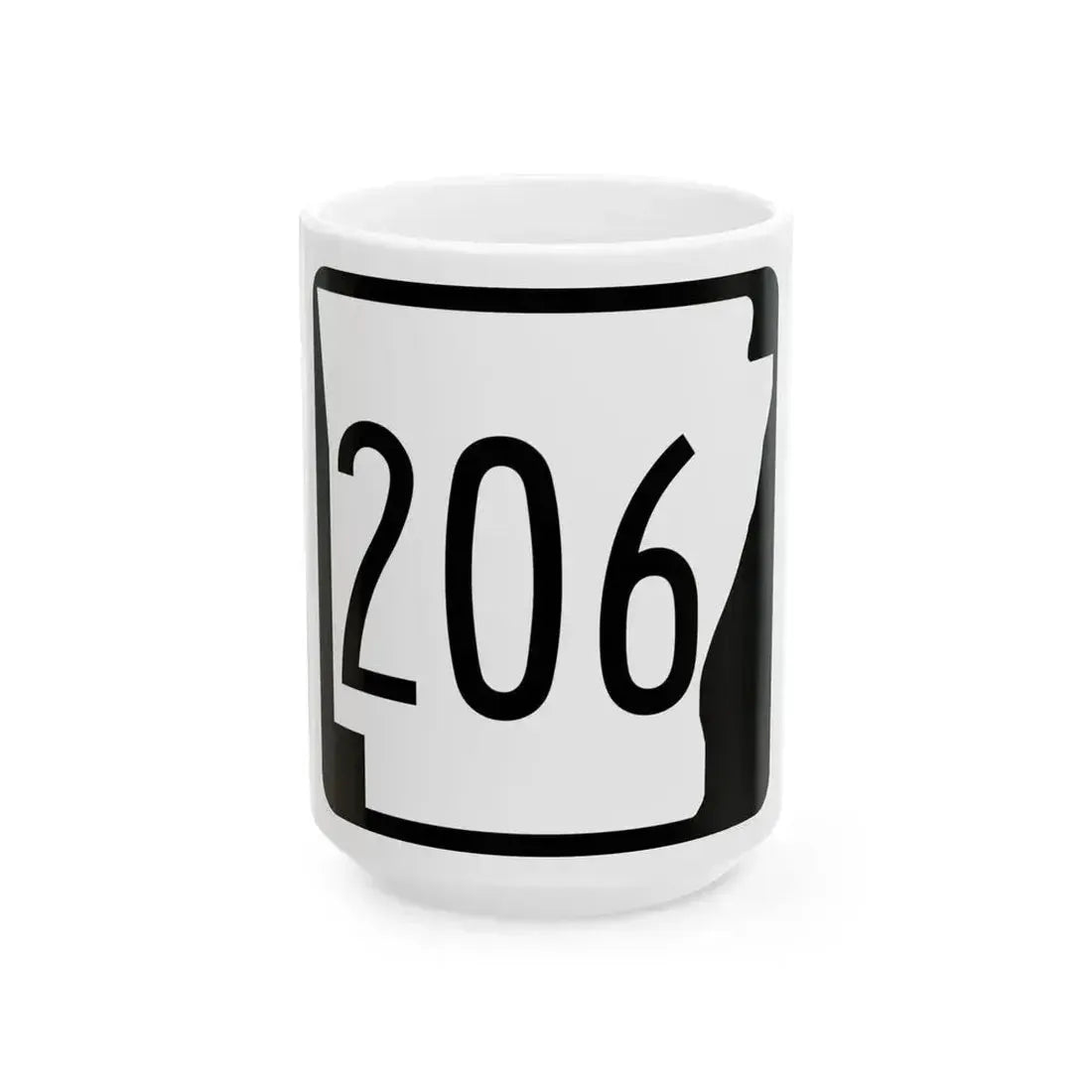 Arkansas 206 1970 (Arkansas) (Road Sign) White Coffee Mug 15oz - Go Mug Yourself
