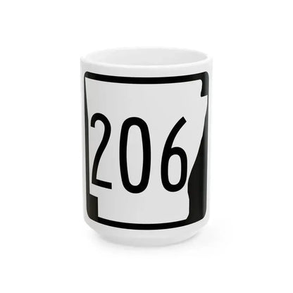Arkansas 206 1970 (Arkansas) (Road Sign) White Coffee Mug 15oz - Go Mug Yourself