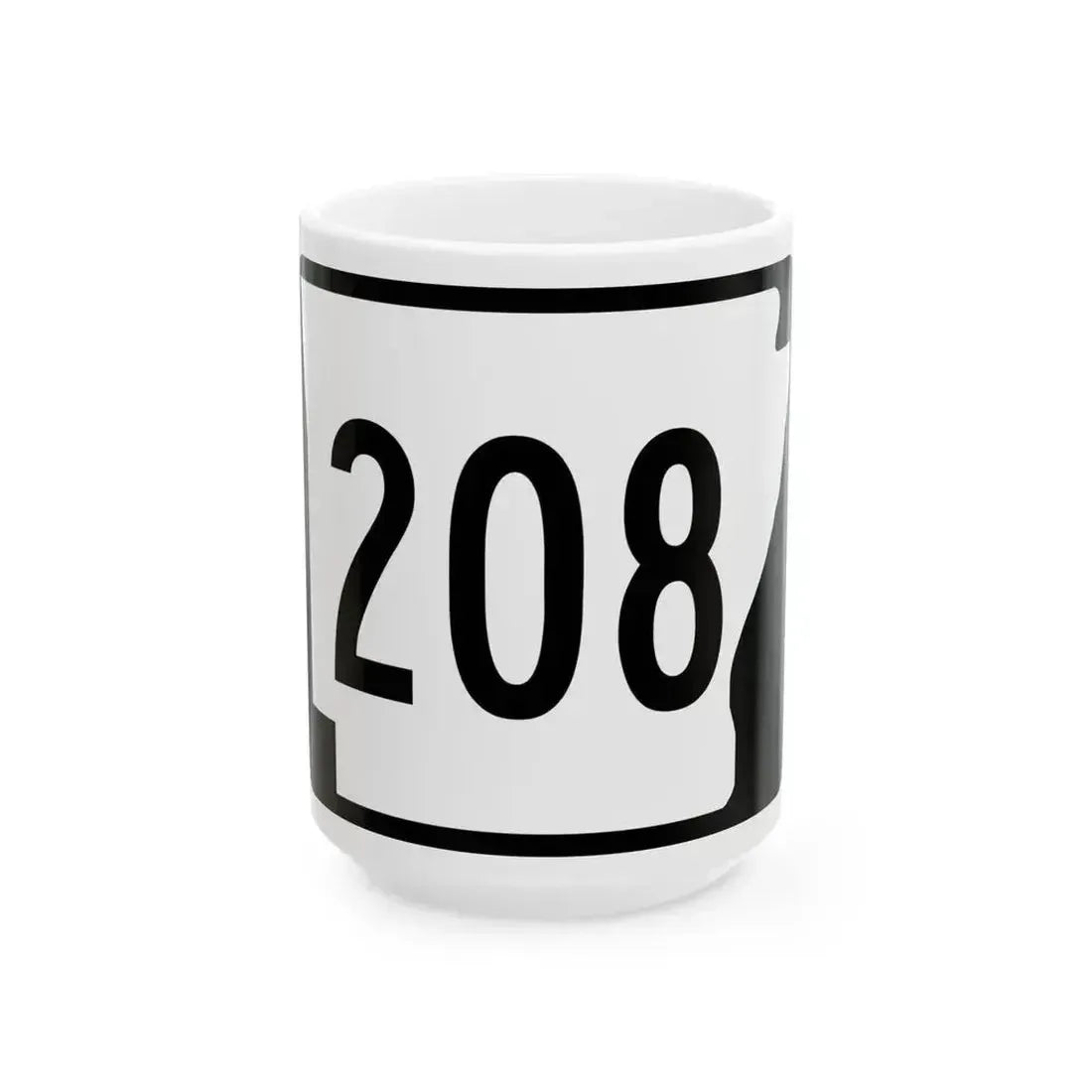 Arkansas 208 (Arkansas) (Road Sign) White Coffee Mug 15oz - Go Mug Yourself