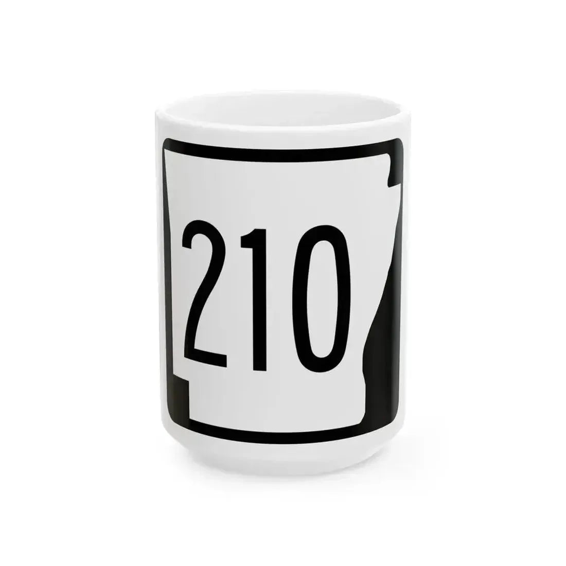 Arkansas 210 1970 (Arkansas) (Road Sign) White Coffee Mug 15oz - Go Mug Yourself