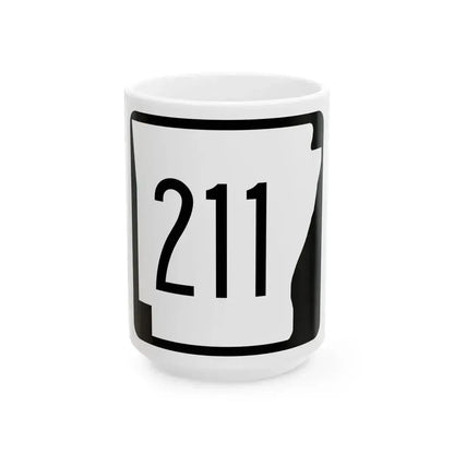 Arkansas 211 1970 (Arkansas) (Road Sign) White Coffee Mug 15oz - Go Mug Yourself