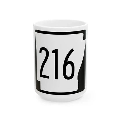 Arkansas 216 1970 (Arkansas) (Road Sign) White Coffee Mug 15oz - Go Mug Yourself