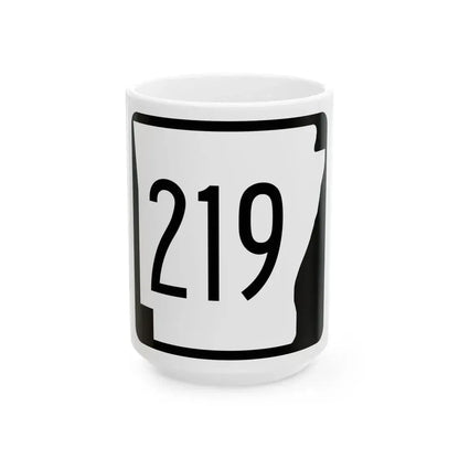 Arkansas 219 1970 (Arkansas) (Road Sign) White Coffee Mug 15oz - Go Mug Yourself