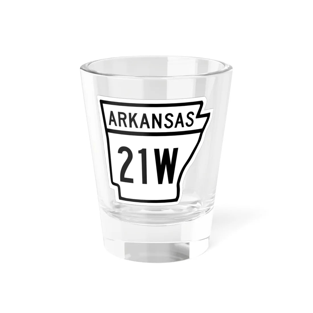 Arkansas 21W 1948 (Arkansas) (Road Sign) Shot Glass 1.5oz 1.5oz - Go Mug Yourself