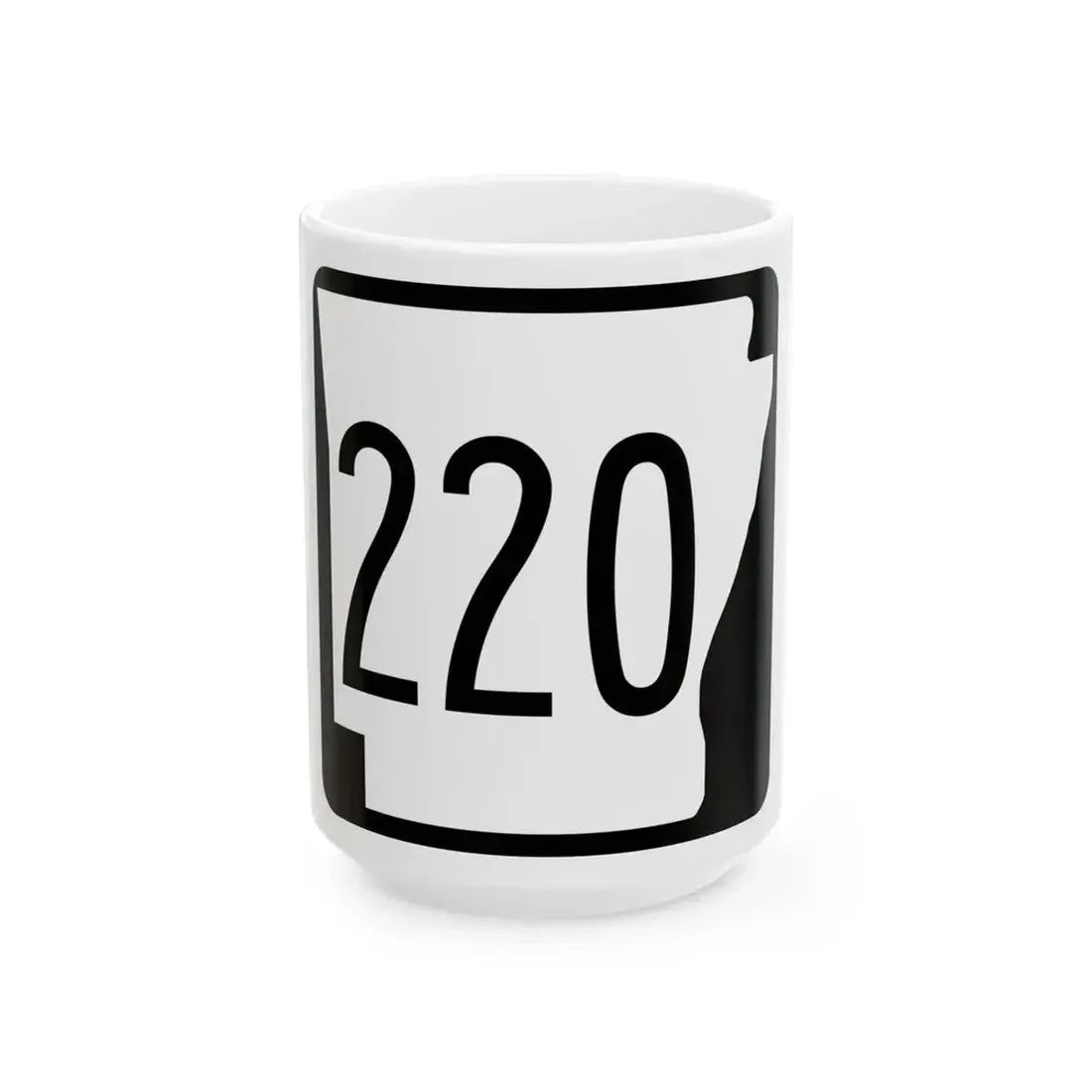 Arkansas 220 1970 (Arkansas) (Road Sign) White Coffee Mug 15oz - Go Mug Yourself