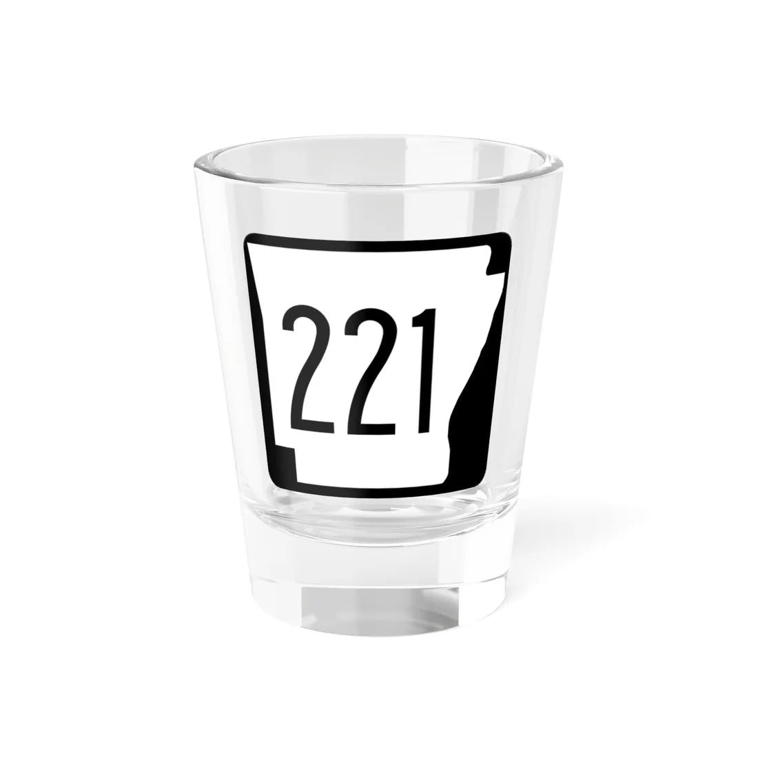 Arkansas 221 1970 (Arkansas) (Road Sign) Shot Glass 1.5oz 1.5oz - Go Mug Yourself