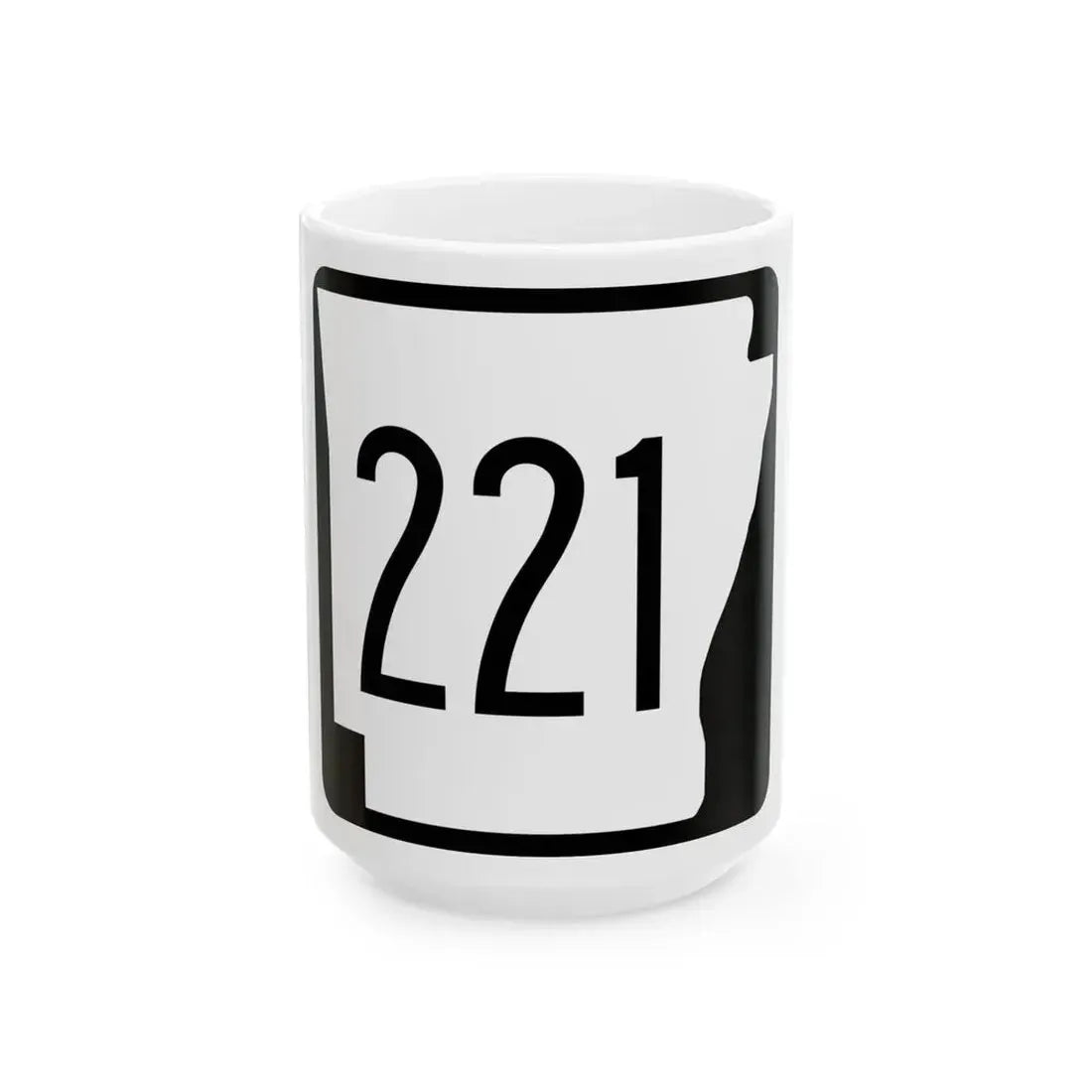 Arkansas 221 1970 (Arkansas) (Road Sign) White Coffee Mug 15oz - Go Mug Yourself