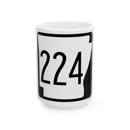 Arkansas 224 1970 (Arkansas) (Road Sign) White Coffee Mug 15oz - Go Mug Yourself
