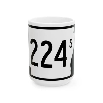 Arkansas 224S (Arkansas) (Road Sign) White Coffee Mug 15oz - Go Mug Yourself