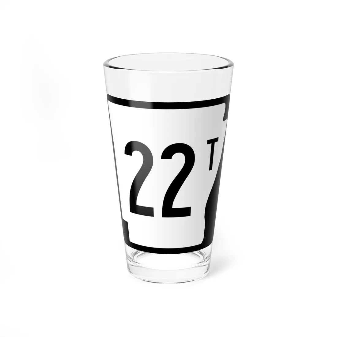 Arkansas 22T (Arkansas) (Road Sign) Pint Glass 16oz 16oz - Go Mug Yourself