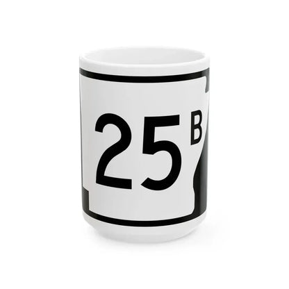 Arkansas 25B (Arkansas) (Road Sign) White Coffee Mug 15oz - Go Mug Yourself