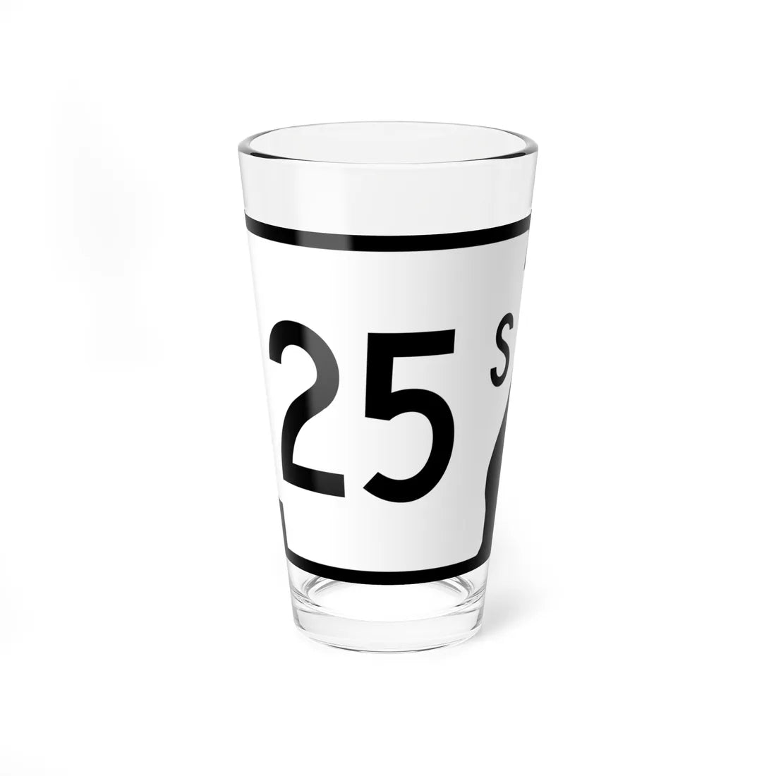 Arkansas 25S (Arkansas) (Road Sign) Pint Glass 16oz 16oz - Go Mug Yourself