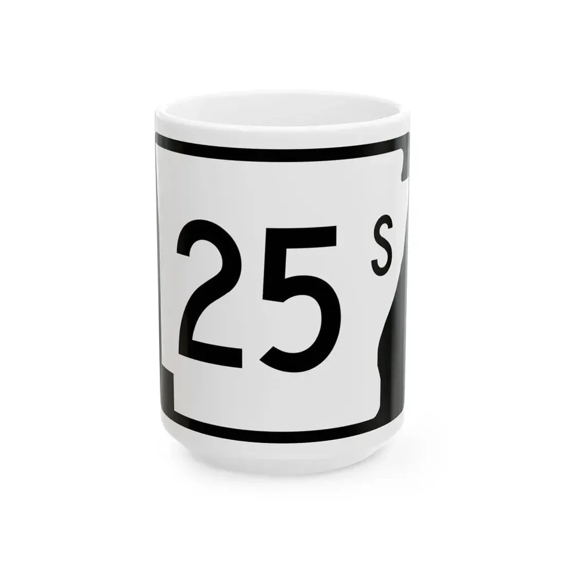 Arkansas 25S (Arkansas) (Road Sign) White Coffee Mug 15oz - Go Mug Yourself