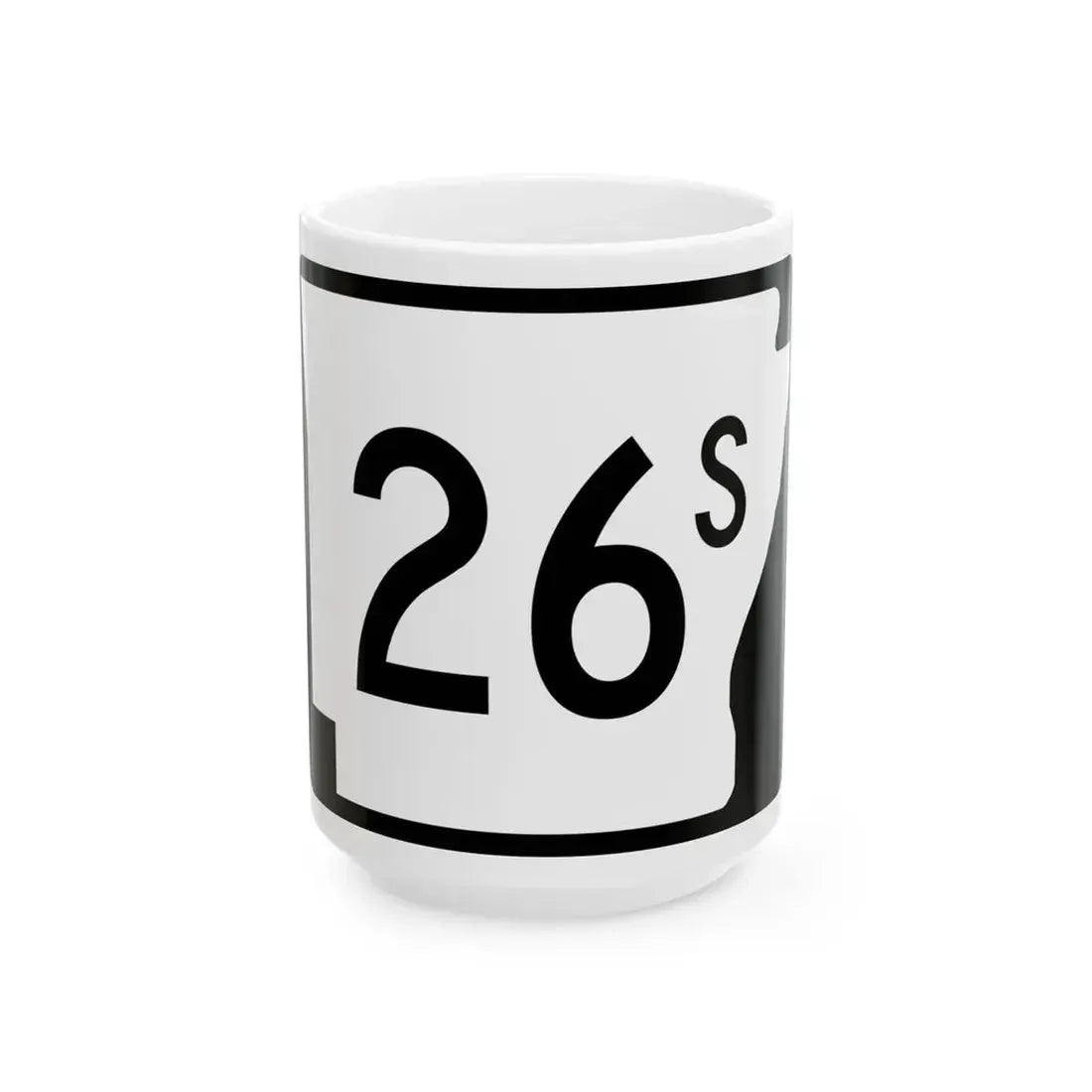 Arkansas 26S (Arkansas) (Road Sign) White Coffee Mug 15oz - Go Mug Yourself