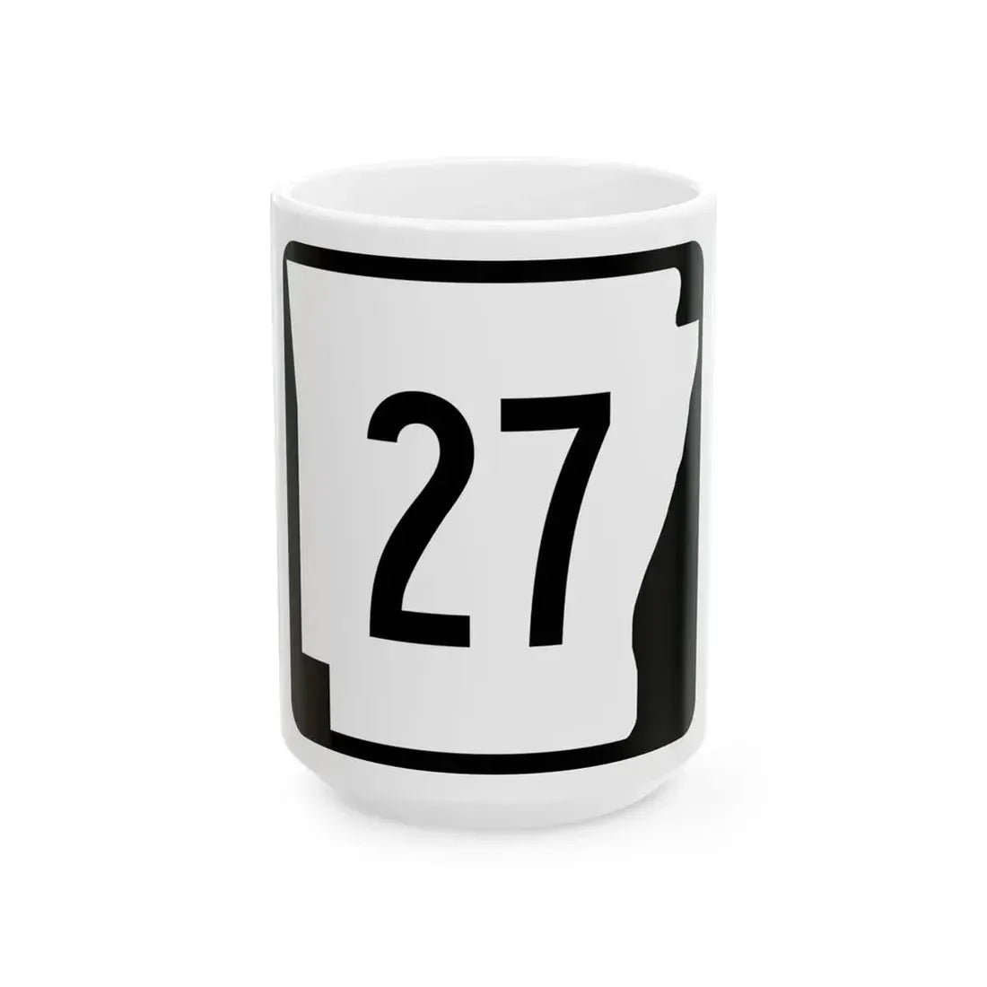Arkansas 27 (Arkansas) (Road Sign) White Coffee Mug 15oz - Go Mug Yourself