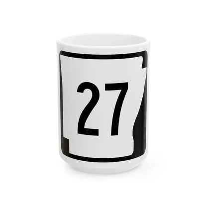 Arkansas 27 (Arkansas) (Road Sign) White Coffee Mug 15oz - Go Mug Yourself
