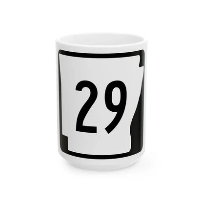 Arkansas 29 (Arkansas) (Road Sign) White Coffee Mug 15oz - Go Mug Yourself