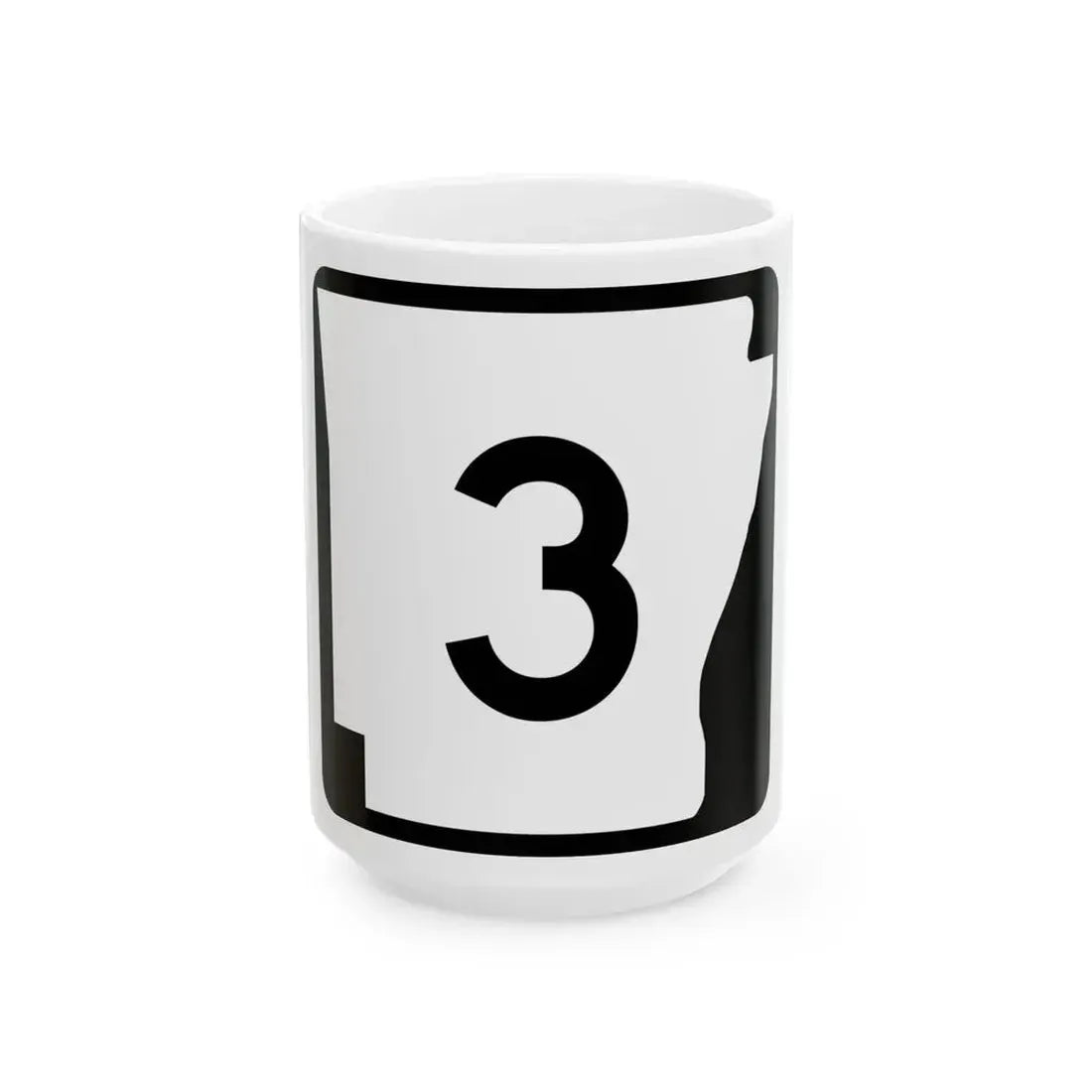 Arkansas 3 (Arkansas) (Road Sign) White Coffee Mug 15oz - Go Mug Yourself