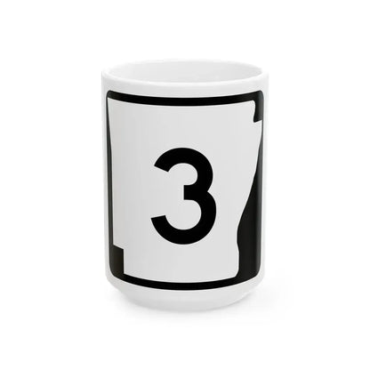 Arkansas 3 (Arkansas) (Road Sign) White Coffee Mug 15oz - Go Mug Yourself
