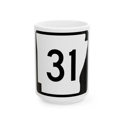 Arkansas 31 (Arkansas) (Road Sign) White Coffee Mug 15oz - Go Mug Yourself