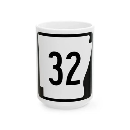 Arkansas 32 (Arkansas) (Road Sign) White Coffee Mug 15oz - Go Mug Yourself