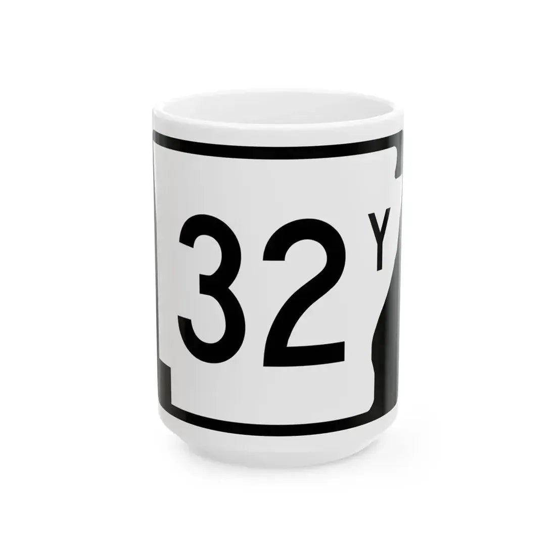 Arkansas 32Y (Arkansas) (Road Sign) White Coffee Mug 15oz - Go Mug Yourself