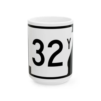 Arkansas 32Y (Arkansas) (Road Sign) White Coffee Mug 15oz - Go Mug Yourself