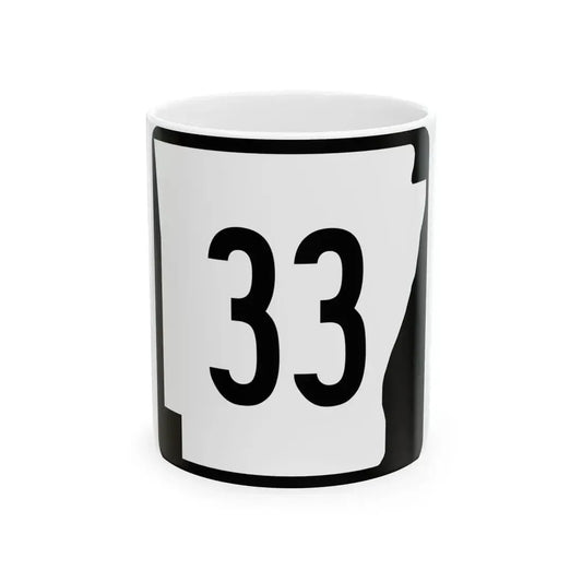 Arkansas 33 (Arkansas) (Road Sign) White Coffee Mug 11oz - Go Mug Yourself