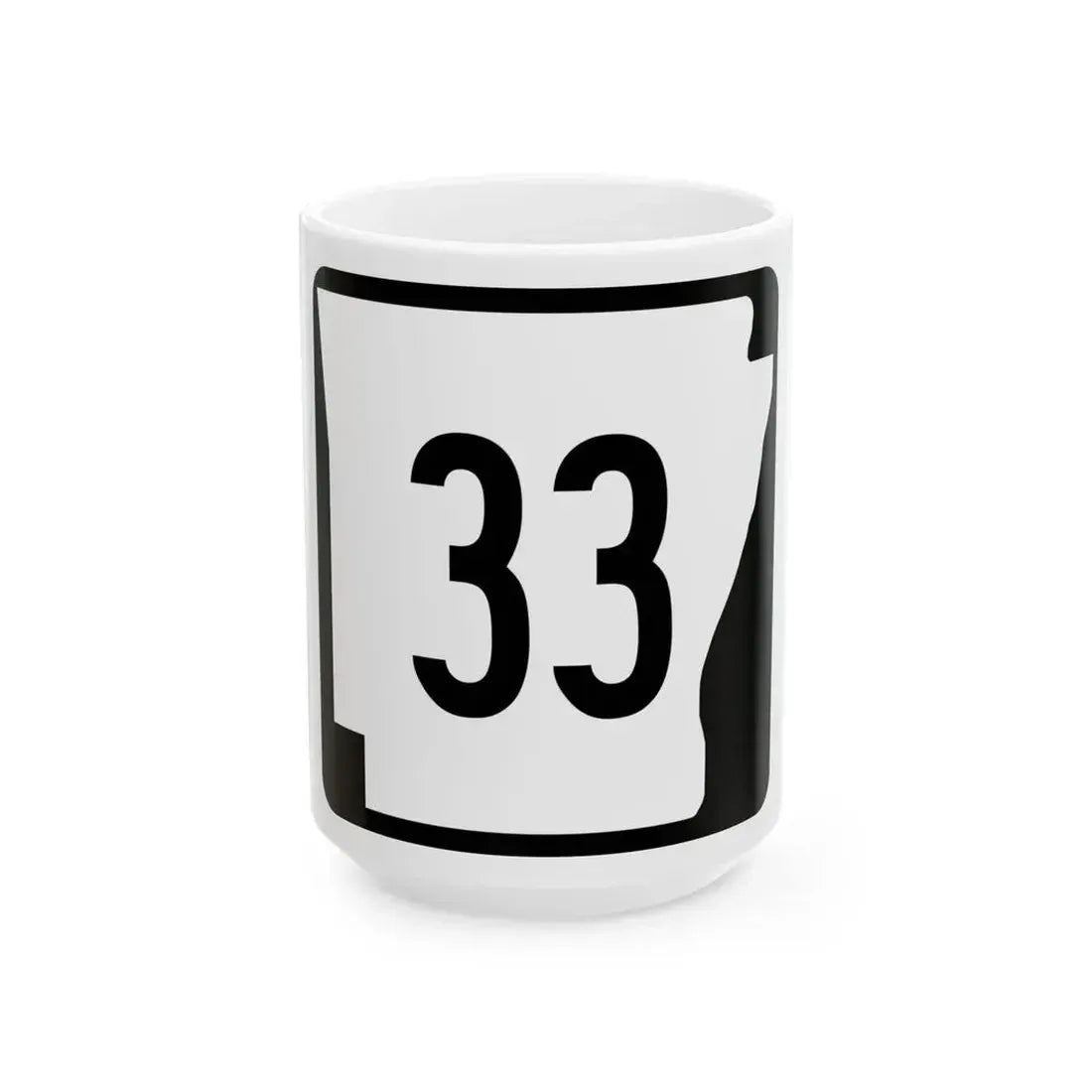 Arkansas 33 (Arkansas) (Road Sign) White Coffee Mug 15oz - Go Mug Yourself