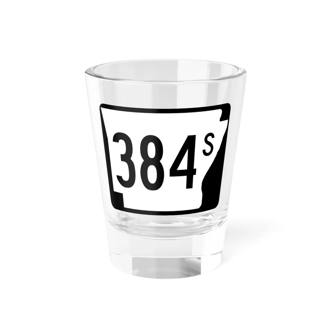 Arkansas 384S (Arkansas) (Road Sign) Shot Glass 1.5oz 1.5oz - Go Mug Yourself