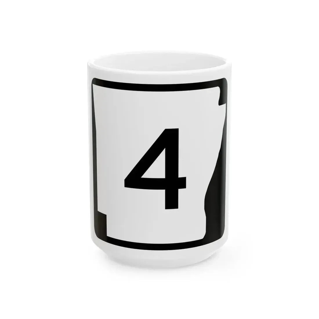 Arkansas 4 (Arkansas) (Road Sign) White Coffee Mug 15oz - Go Mug Yourself
