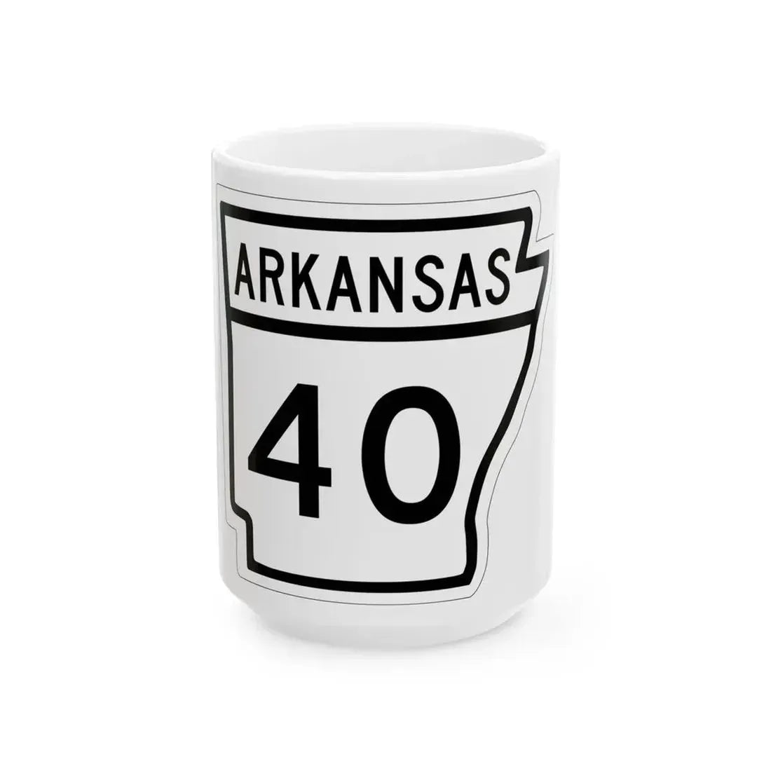 Arkansas 40 1948 (Arkansas) (Road Sign) White Coffee Mug 15oz - Go Mug Yourself