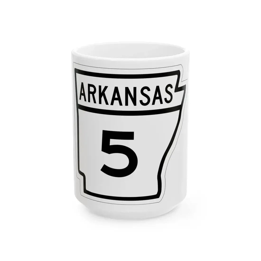 Arkansas 5 1948 (Arkansas) (Road Sign) White Coffee Mug 15oz - Go Mug Yourself