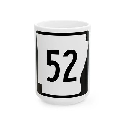Arkansas 52 (Arkansas) (Road Sign) White Coffee Mug 15oz - Go Mug Yourself