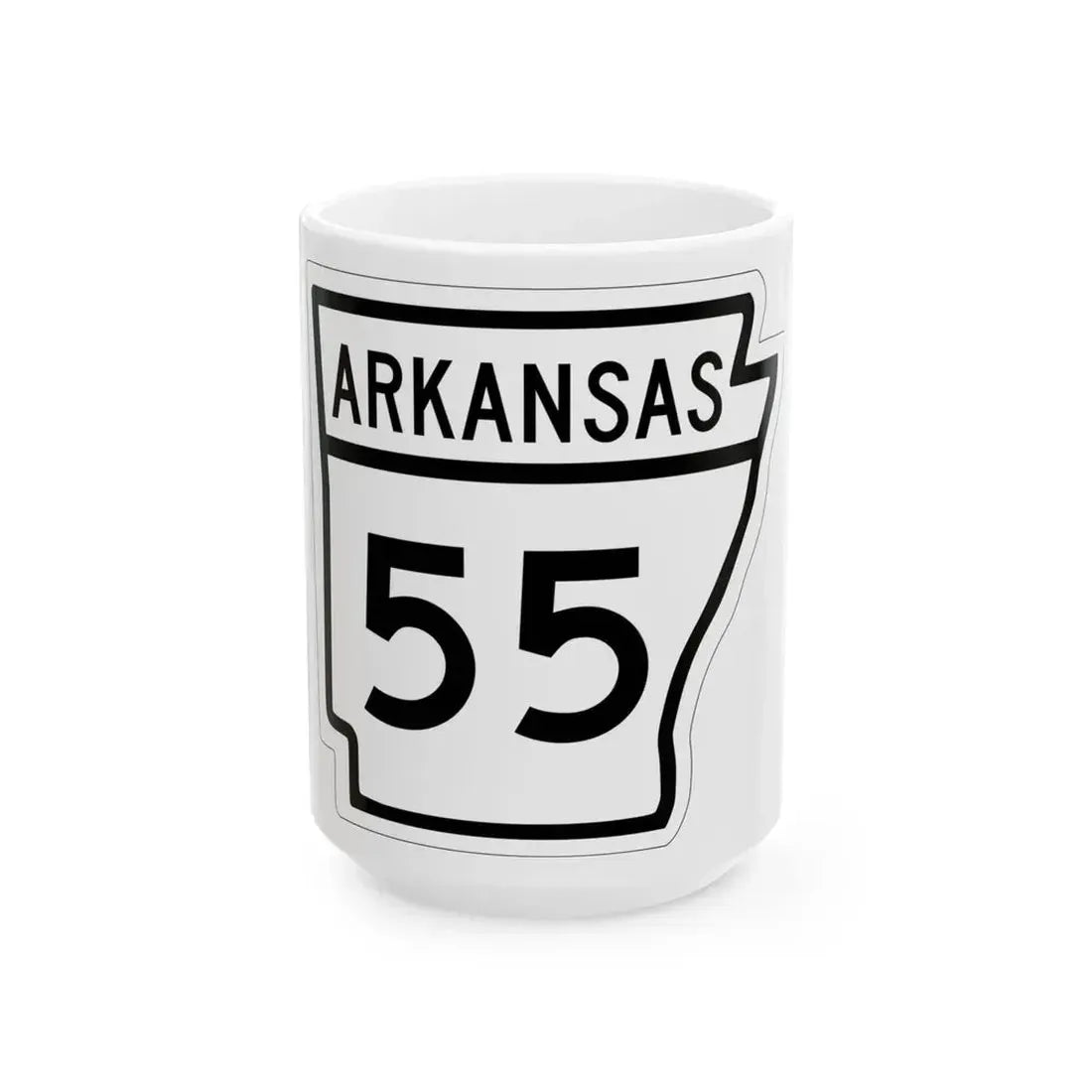 Arkansas 55 1948 (Arkansas) (Road Sign) White Coffee Mug 15oz - Go Mug Yourself