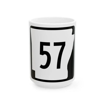 Arkansas 57 (Arkansas) (Road Sign) White Coffee Mug 15oz - Go Mug Yourself