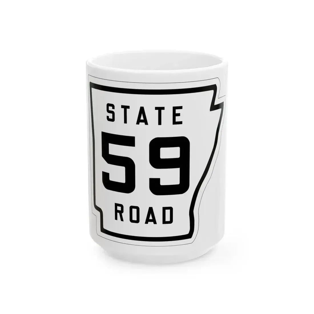 Arkansas 59 1926 (Arkansas) (Road Sign) White Coffee Mug 15oz - Go Mug Yourself
