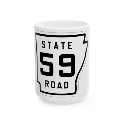 Arkansas 59 1926 (Arkansas) (Road Sign) White Coffee Mug 15oz - Go Mug Yourself